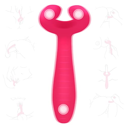 Enlove Silikon Dreifacher Vibrator Paar Vibratoren für Sie Klitoris und G-punkt Leise AnalPlug Prostata Stimulator mit 7 Vibrationsfrequenz … (Rosa)