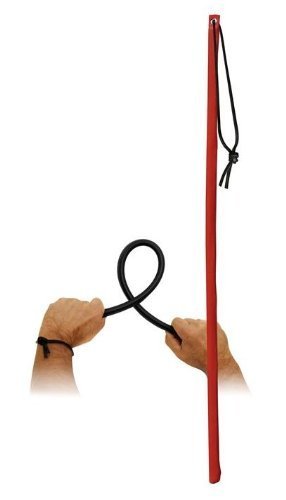 PVC Leder Flexstock 67cm rot flexibler Rohrstock mit Leder Überzug Peitsche Klatsche