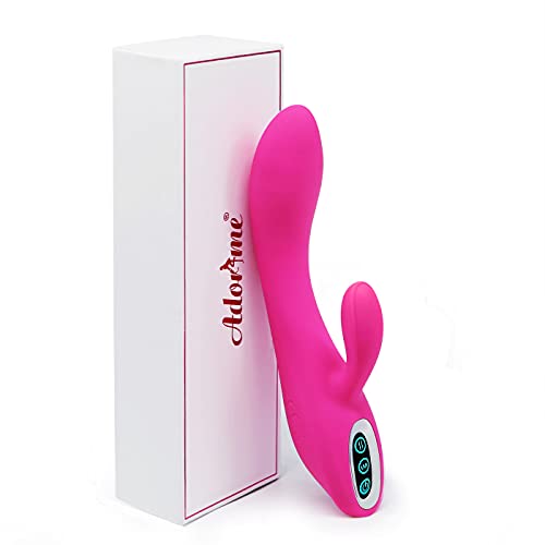 Vibratoren für Sie Klitoris und G-punkt mit Starke Funktion - Adorime Silikon Rabbit Vibrator Analvibrator Dildo Erotik Sexspielzeug für Frauen und Paare mit 7 Vibrationsfrequenz
