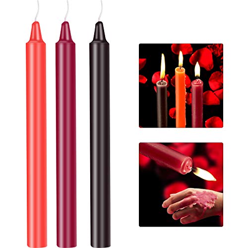 Norme Niedertemperatur Kerzen Wachs Tropft Kerzen Romantische Kerzen Lange Dünne Kerzen Liebe Kerzen für Paare Liebhaber (3 Stücke)