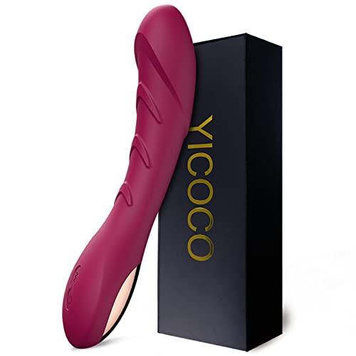 Silikon G-Punkt Vibrator Sexspielzeug Vibratoren für sie Klitoris leise, Realistische Dildo Analvibrator für Sie Frauen und Paare mit 12 Vibrationsmodi (Rotwein)