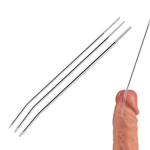 Roluck 3 Stück Edelstahl Harnröhrensonden Dilator Metall Penis Plug für Männer Masturbation Sexspielzeug (S)