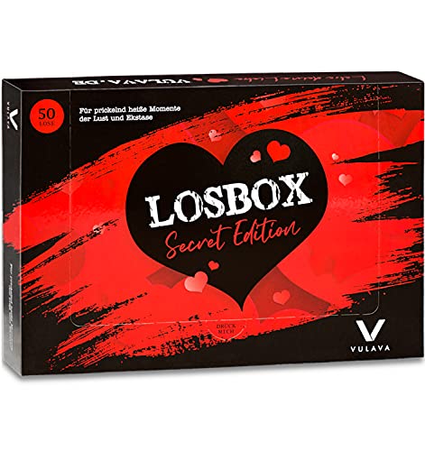 Losbox für Paare Secret Edition von VULAVA® - die erotische Losbox mit 50 Losen ist das Geschenk für Paare Männer Frauen Freund und Freundin - Die Überraschung für mehr Lust Sex Liebe u. Erotik