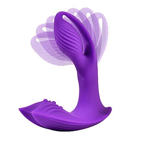 Deluxe Butterfly-Vibrator mit Fernbedienung LUST-LOTUS, tragbarer Vibrator zur G-Punkt & Klitoris Stimulation, mit Heizfunktion & Stimulations-Noppen, aufladbar, von Venize