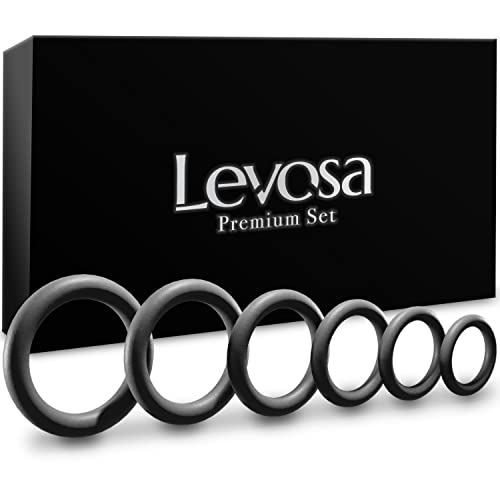 Levosa® Penisring Set - 6 hochwertige Cockringe für eine härtere und längere Erektion - als Penis- und Hodenringe geeignet - passend für jede Größe