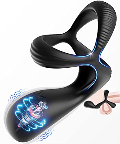 Penisring,3 in 1 Silikon Cockring Vibratoren-Anal und Perineum Klitoris Stimulator mit 10 Modi Vibration,Dehnbar Penisringe Erektion Massager,Sexspielzeug für Männer und Paare Extrem
