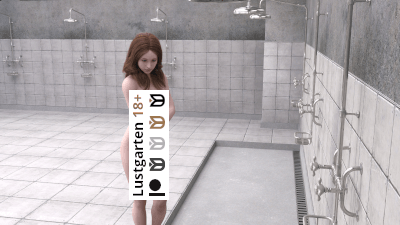 Gaby kommt der Dusche immer näher. Mittlerweile hält sie ihren rechten Arm nach unten und umfasst diesen auf Höhe des Ellenbogens mit der linken Hand. Dadurch gibt sie den Blick auf ihre kleinen Brüste frei, während ihr rechter Arm es nicht schafft, den kompletten Schamhaarbusch zu verdecken.